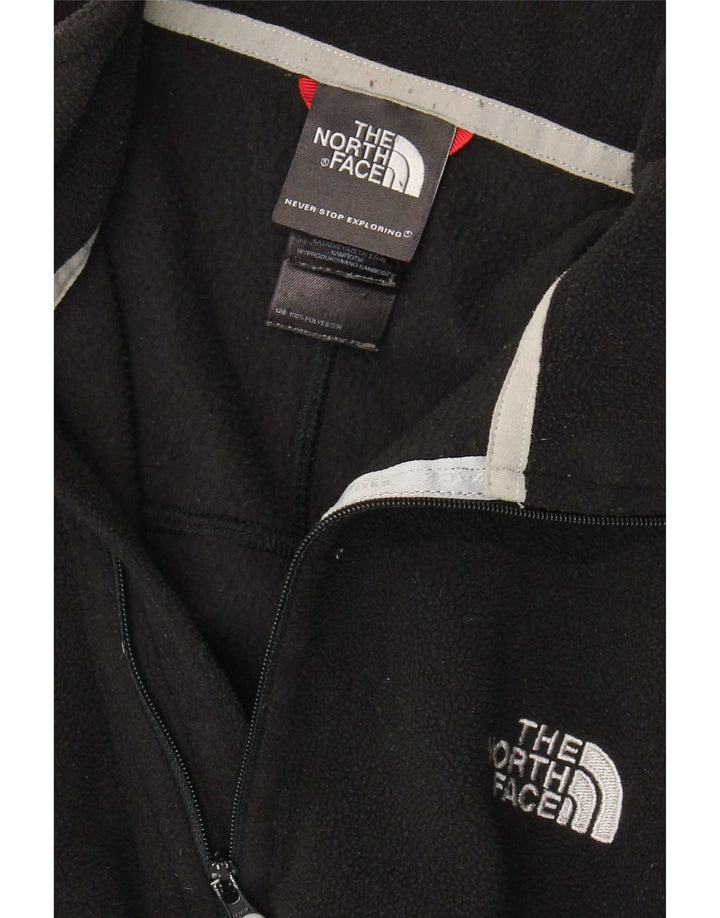 The North Face Mens Zip Neck Fleece Jumper Medium Black Polyester