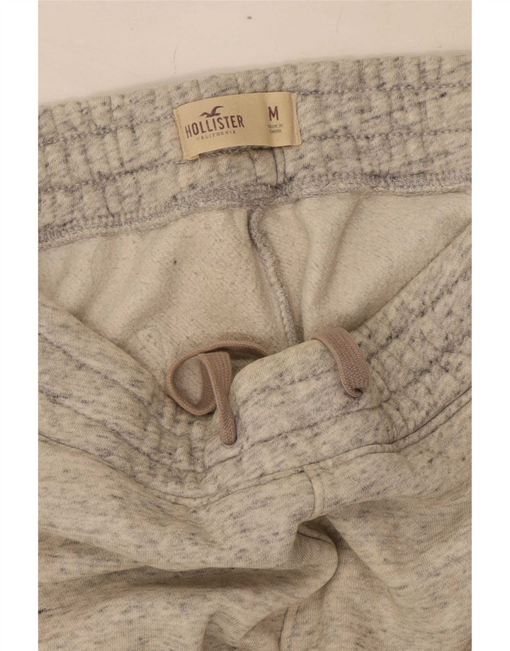 Hollister Mens Graphic Tracksuit Trousers Medium Grey Flecked Cotton