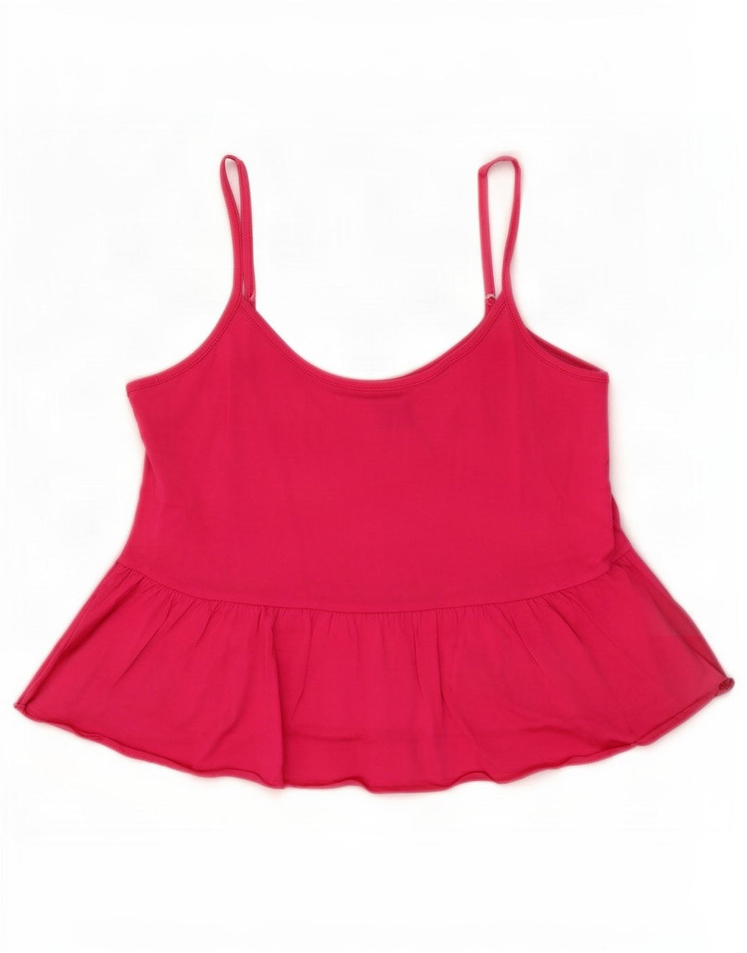Benetton Womens Cami Top UK 6 XS Pink Cotton