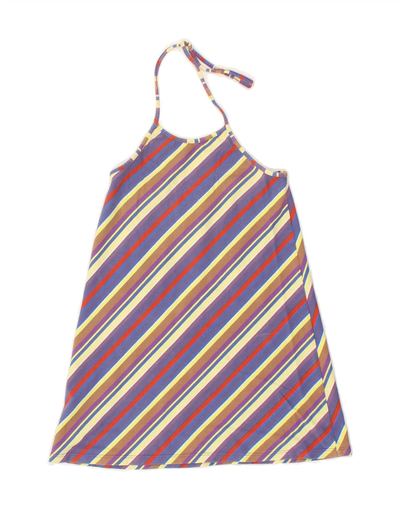 VINTAGE Womens Halter Top UK 2 2XS Multicoloured Striped Cotton Vintage Vintage and Second-Hand Vintage from Messina Hembry 