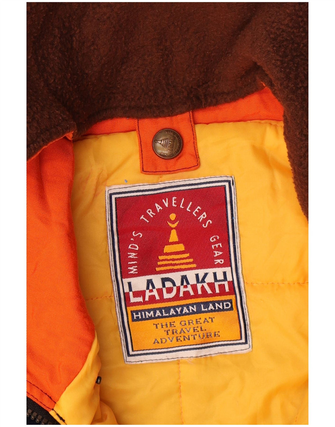 Ladakh Mens Hooded Pullover Ski Jacket UK 42 XL Orange Colourblock