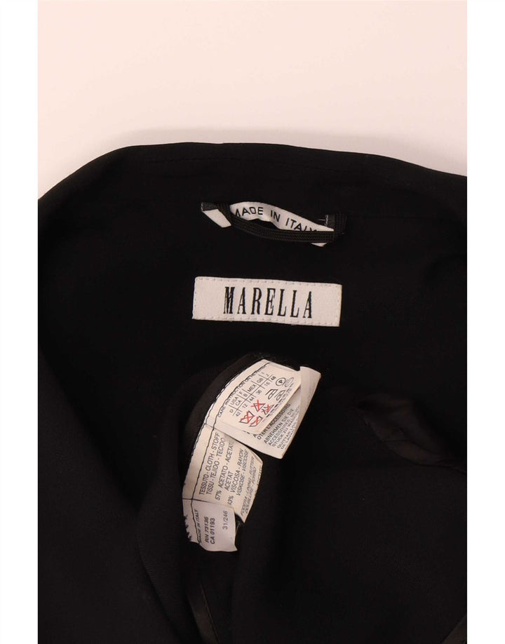 Marella Womens 3/4 Sleeve Blazer Jacket UK 16 Large Black Acetate