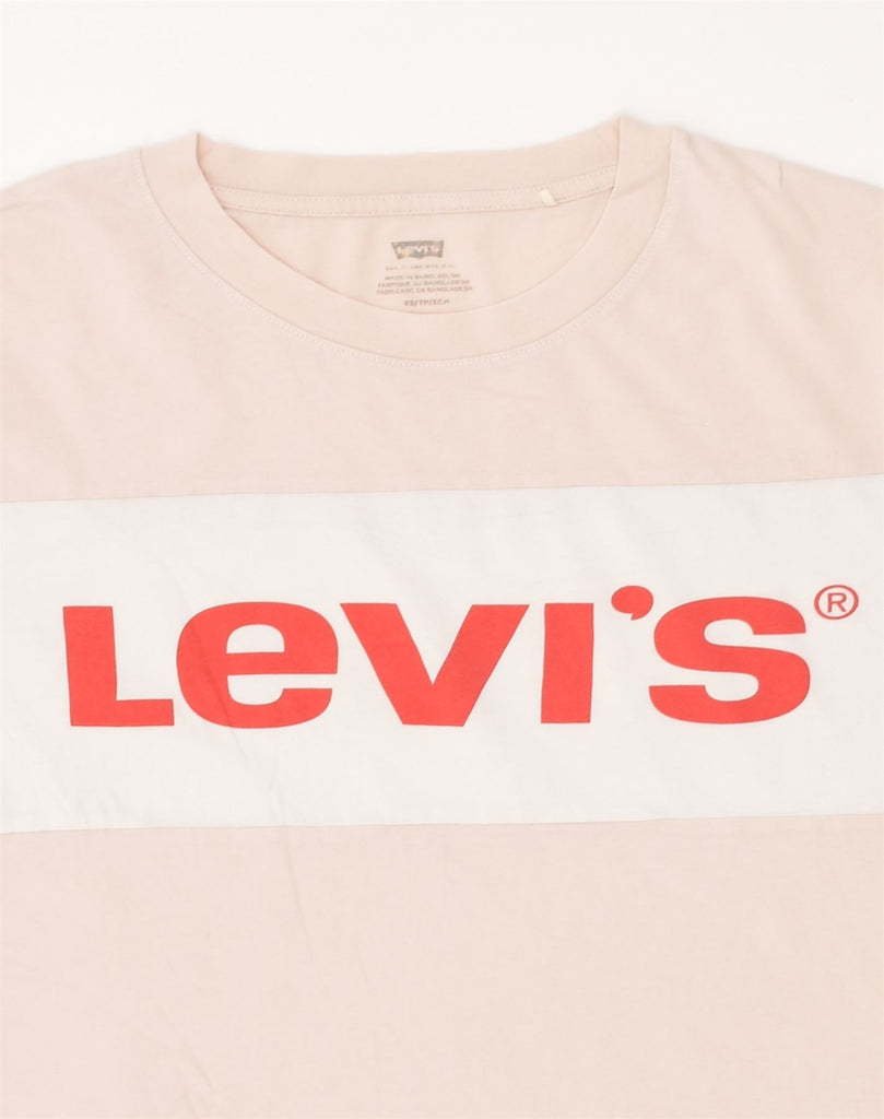 LEVI'S Womens Graphic T-Shirt Top UK 6 XS Pink Cotton | Vintage Levi's | Thrift | Second-Hand Levi's | Used Clothing | Messina Hembry 