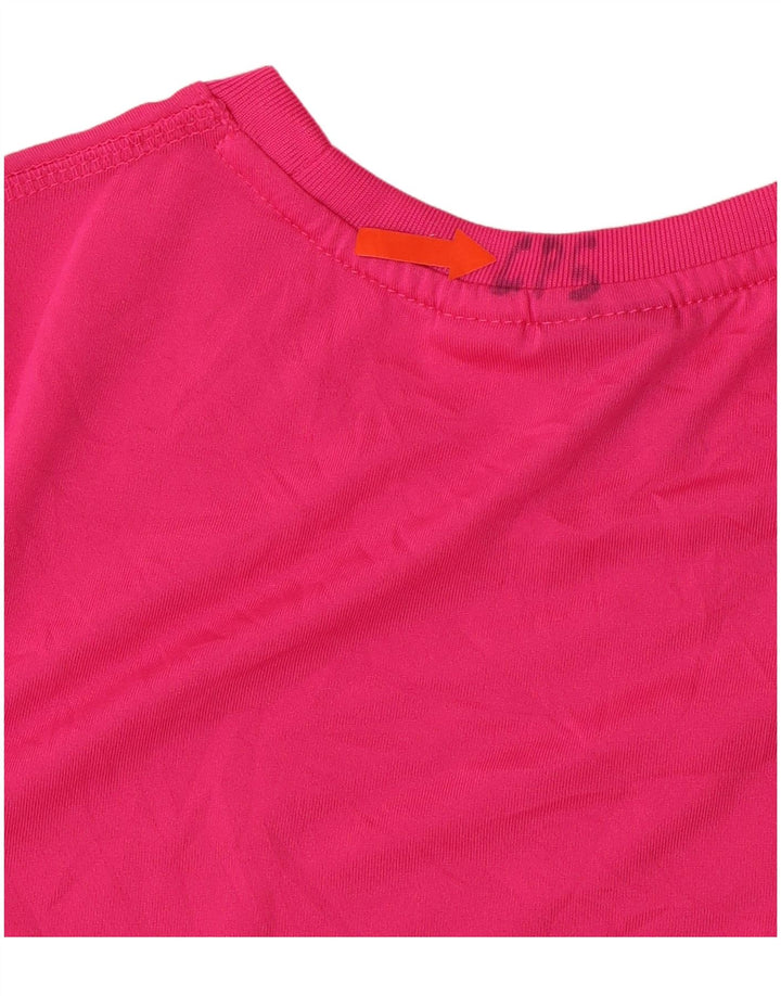PUMA Girls Graphic T-Shirt Top 12-13 Years Large Pink Polyester