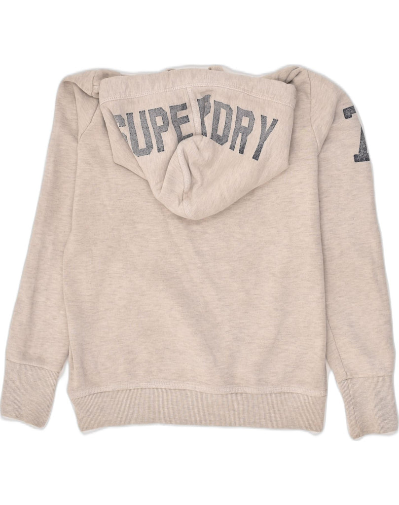 SUPERDRY Womens Track & Field Graphic Hoodie Jumper UK 14 Medium Grey | Vintage Superdry | Thrift | Second-Hand Superdry | Used Clothing | Messina Hembry 