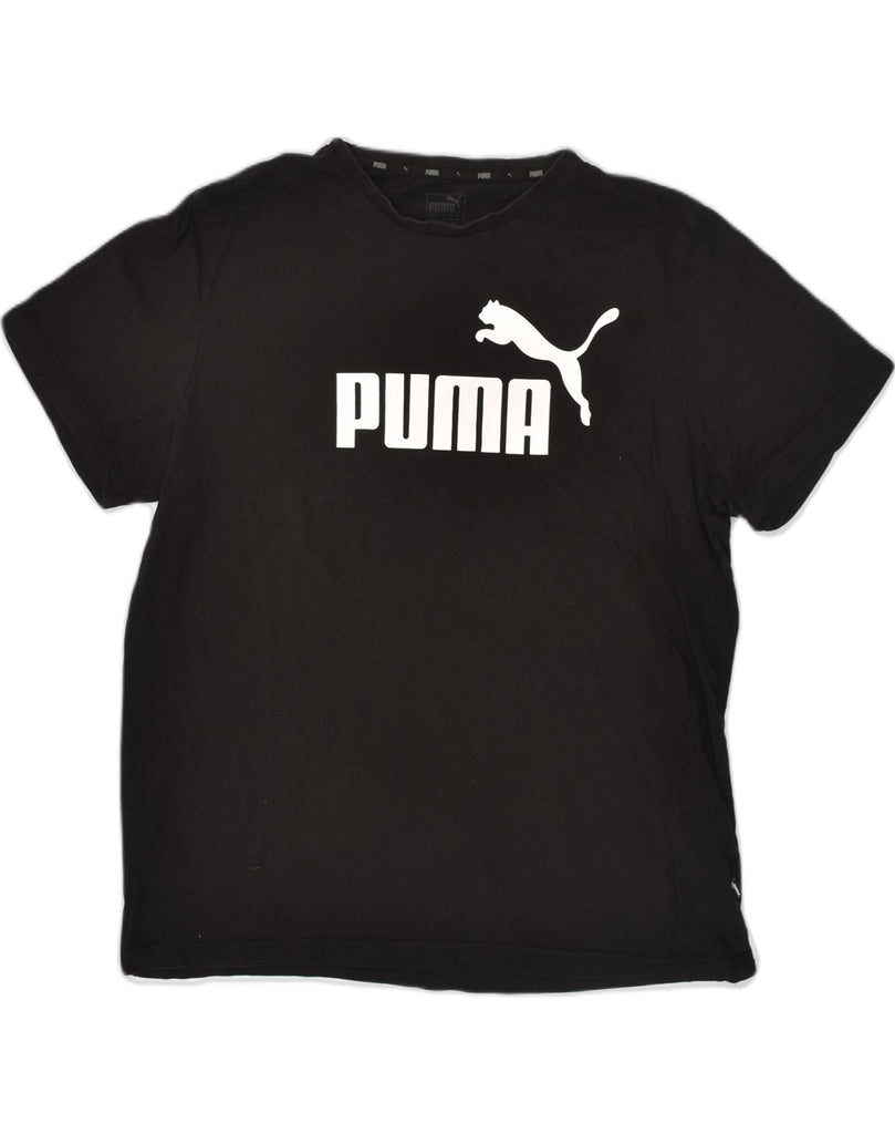 PUMA Mens Graphic T-Shirt Top 2XL Black Cotton | Vintage Puma | Thrift | Second-Hand Puma | Used Clothing | Messina Hembry 