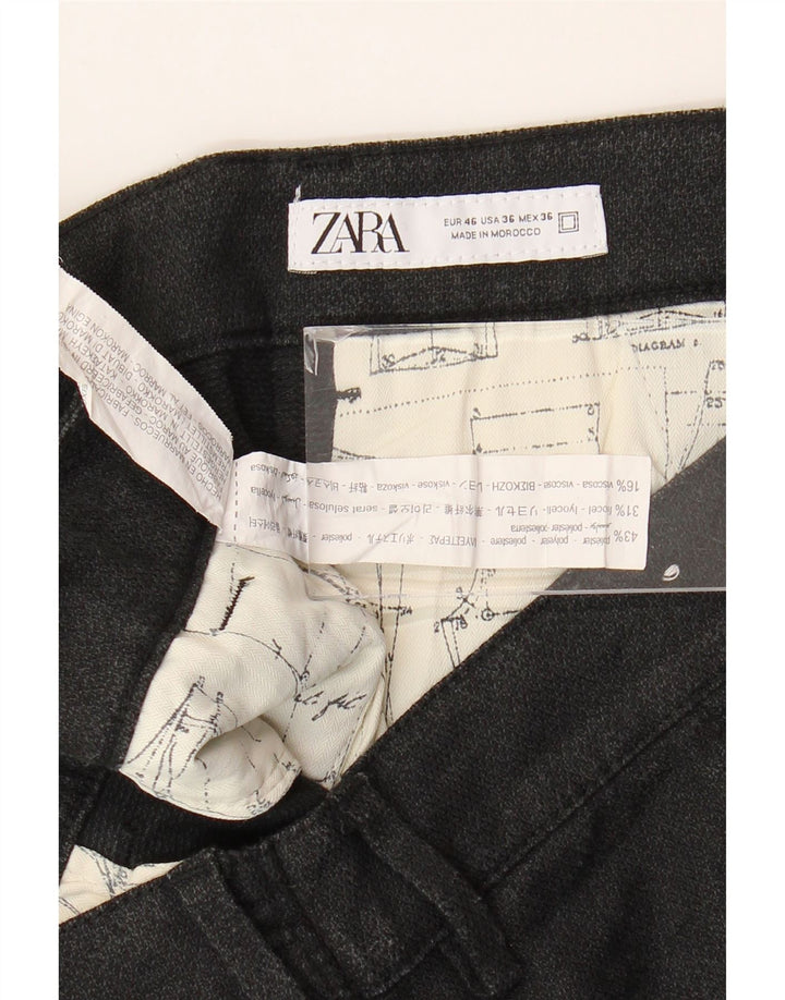 ZARA Mens Slim Chino Trousers EU 46 XL W36 L27 Grey Polyester