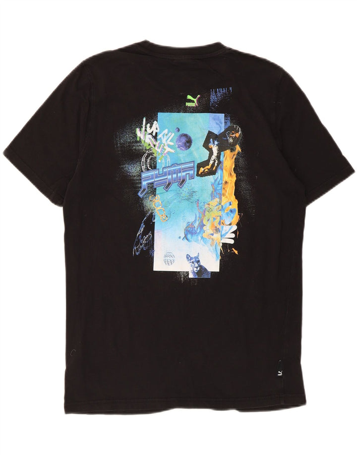 PUMA Womens Graphic T-Shirt Top UK 14 Medium Black Cotton Vintage Puma and Second-Hand Puma from Messina Hembry 