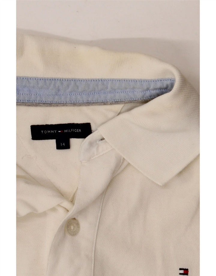 TOMMY HILFIGER Boys Polo Shirt 13-14 Years White