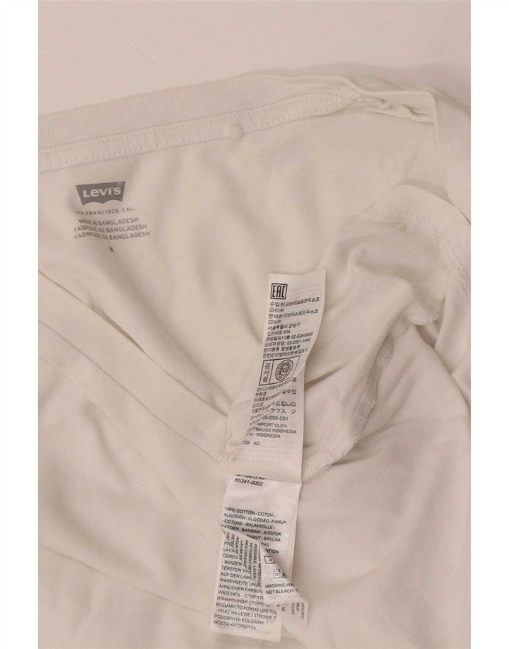 Levi's Womens T-Shirt Top UK 12 Medium White Cotton