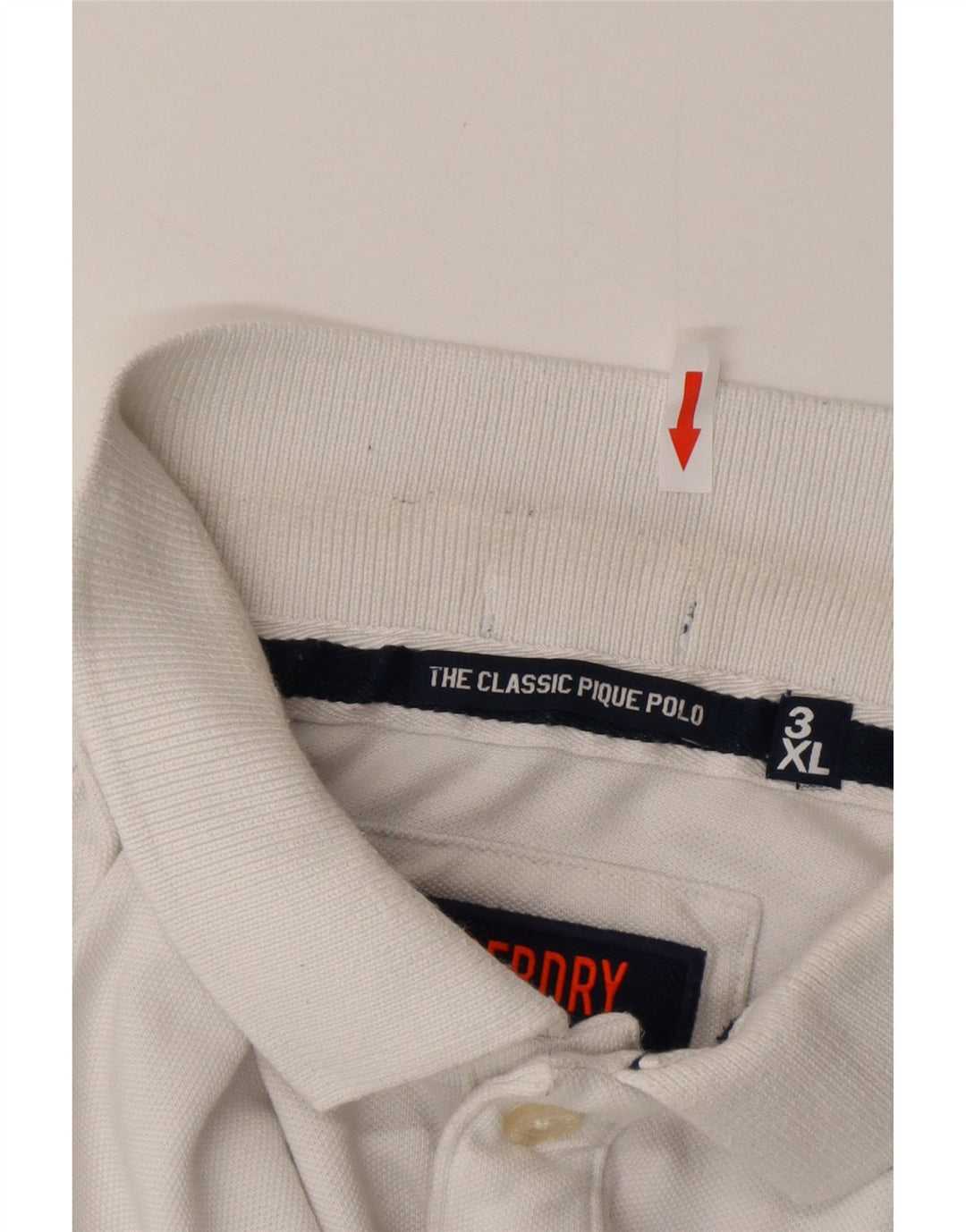 SUPERDRY Mens Classic Fit Polo Shirt 3XL White Cotton