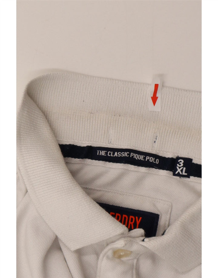 SUPERDRY Mens Classic Fit Polo Shirt 3XL White Cotton