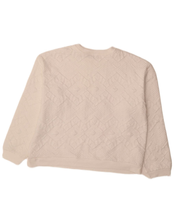 Zara Womens Oversized Sweatshirt Jumper UK 16 Large White Geometric