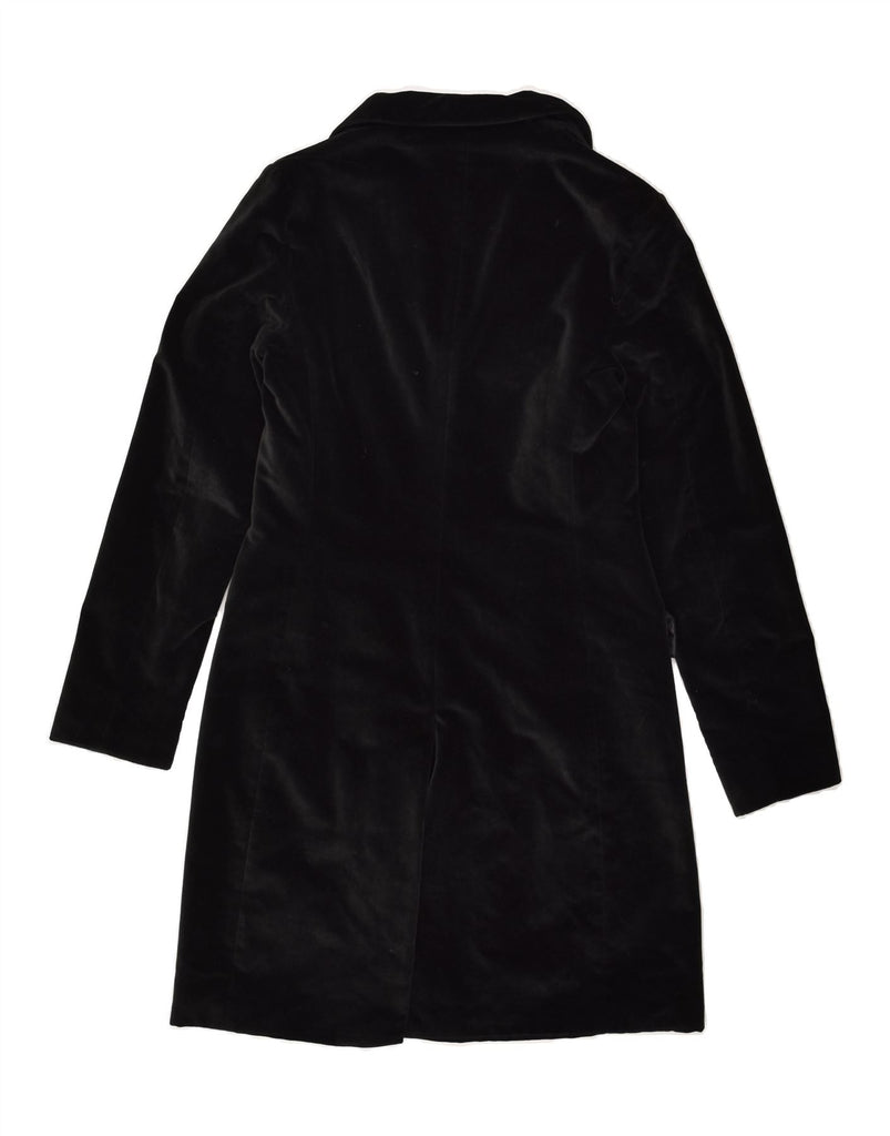 ONYX Womens Overcoat IT 42 Medium Black Cotton | Vintage Onyx | Thrift | Second-Hand Onyx | Used Clothing | Messina Hembry 