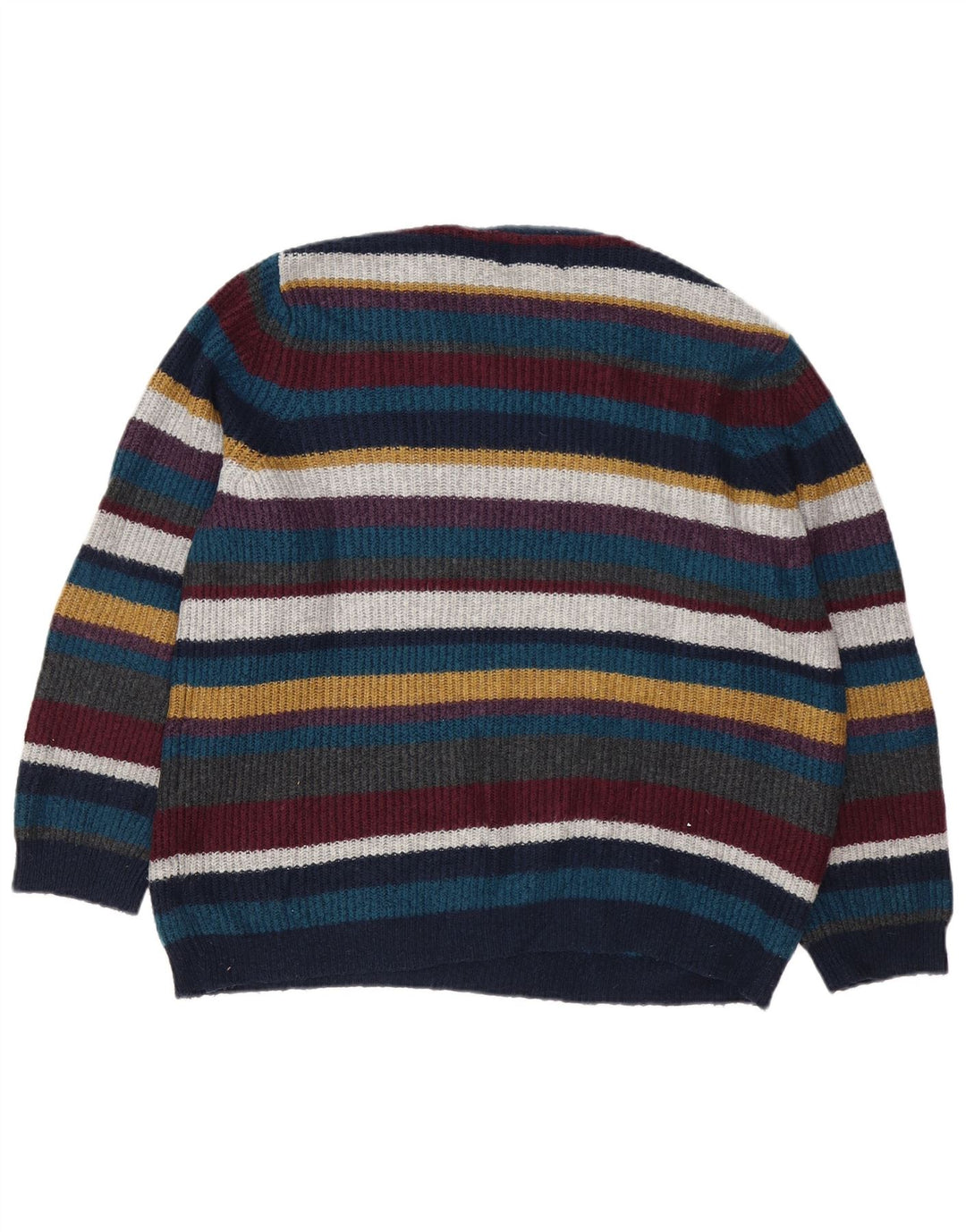 Marks & Spencer Mens Crew Neck Jumper Sweater Medium Multicoloured Striped