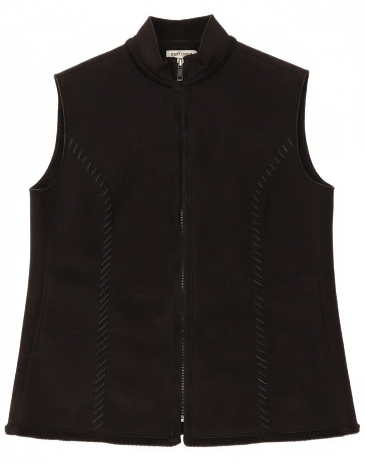 TRAFFIC Womens Fleece Gilet UK 14 Large Black Polyester