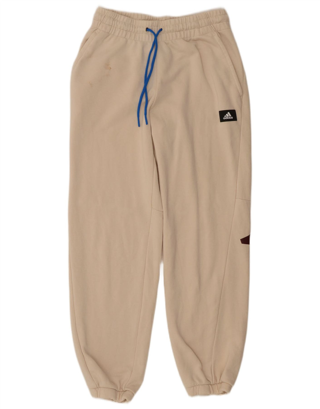 Adidas Mens Graphic Tracksuit Trousers Joggers Medium Beige Cotton