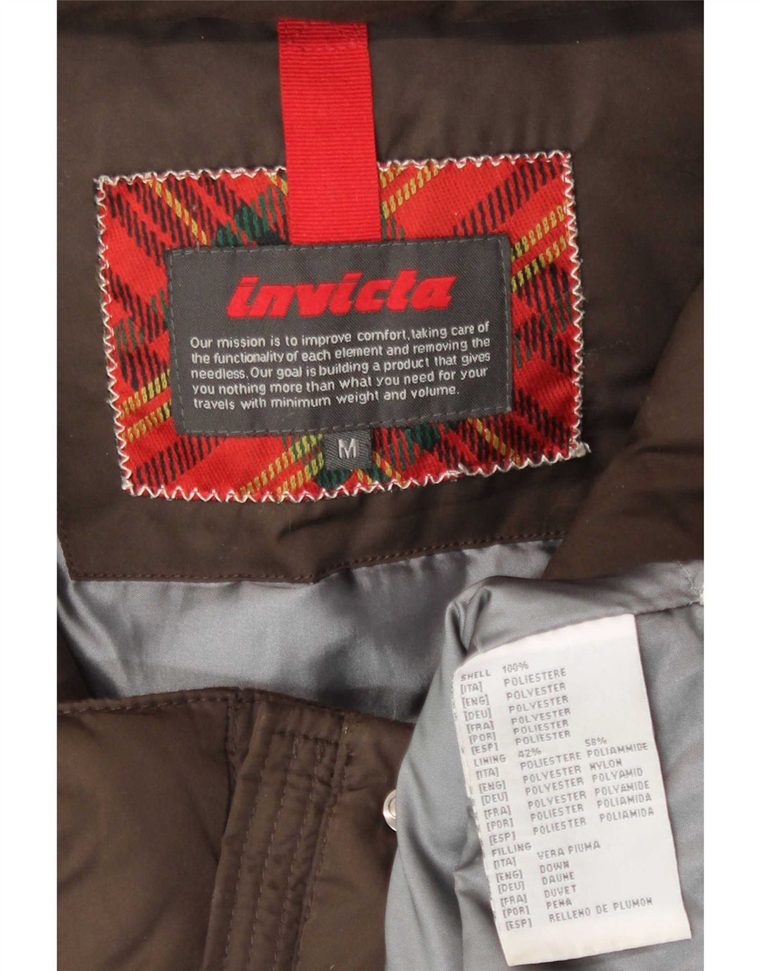 Invicta Womens Hooded Padded Jacket UK 12 Medium Brown Polyester