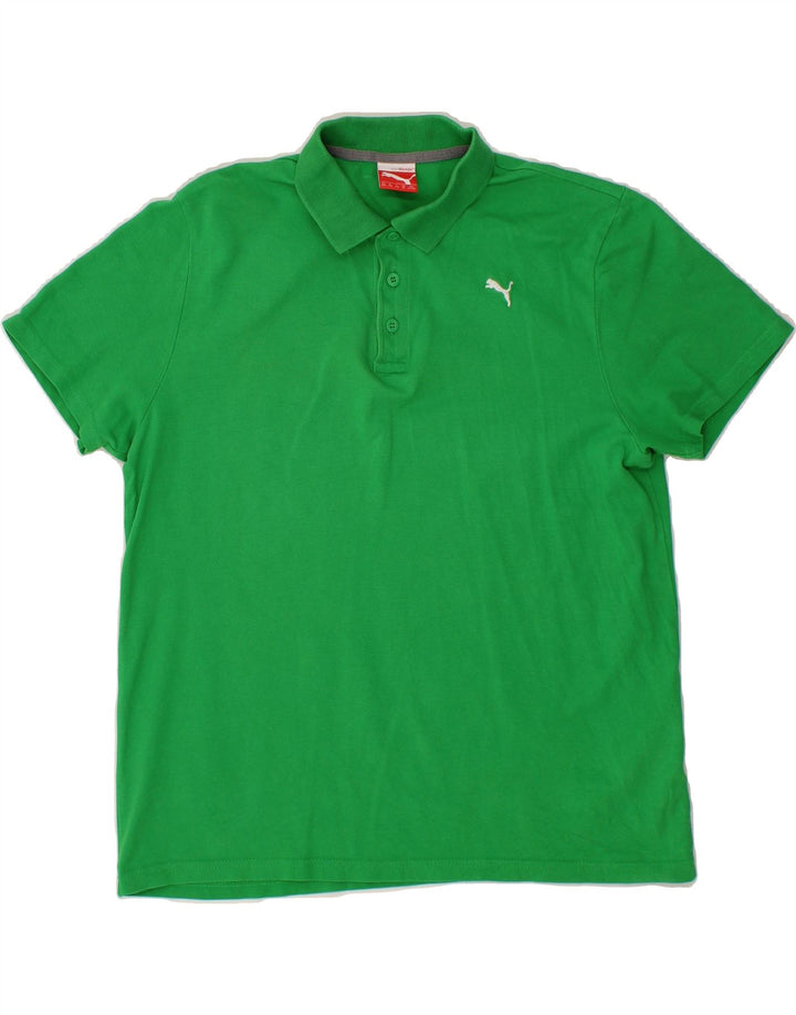 PUMA Boys Polo Shirt 15-16 Years Green Cotton Vintage Puma and Second-Hand Puma from Messina Hembry 