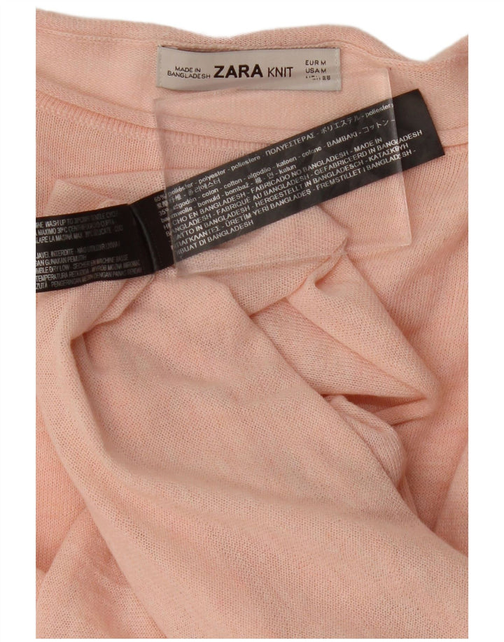 Zara Womens Oversized Blouse Top UK 14 Medium Pink Polyester