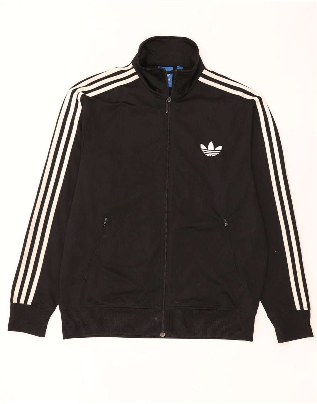 Adidas Mens Tracksuit Top Jacket Large Black Polyester