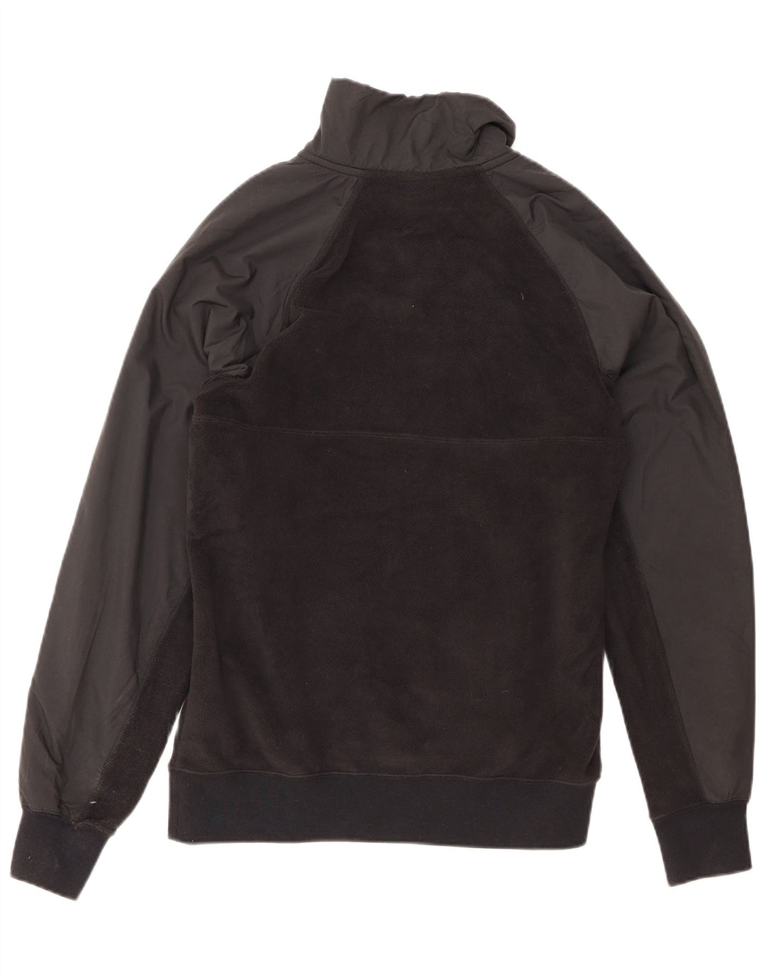 Nike Mens Zip Neck Fleece Jumper XS Black Colourblock Polyester
