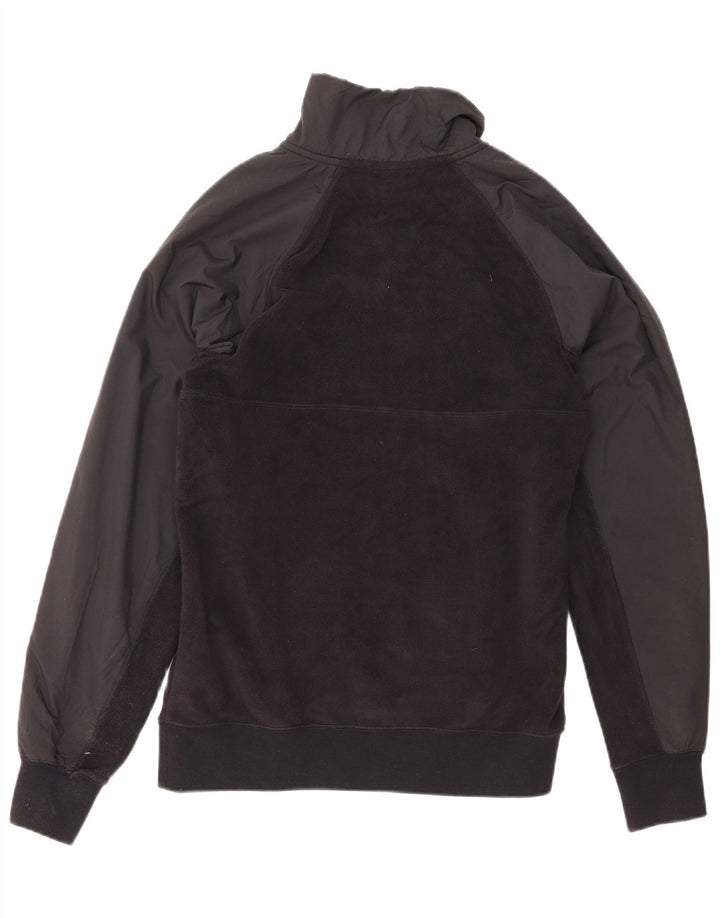 Nike Mens Zip Neck Fleece Jumper XS Black Colourblock Polyester