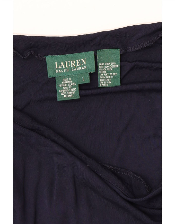 Ralph Lauren Womens A-Line Skirt Large W36 Navy Blue Rayon