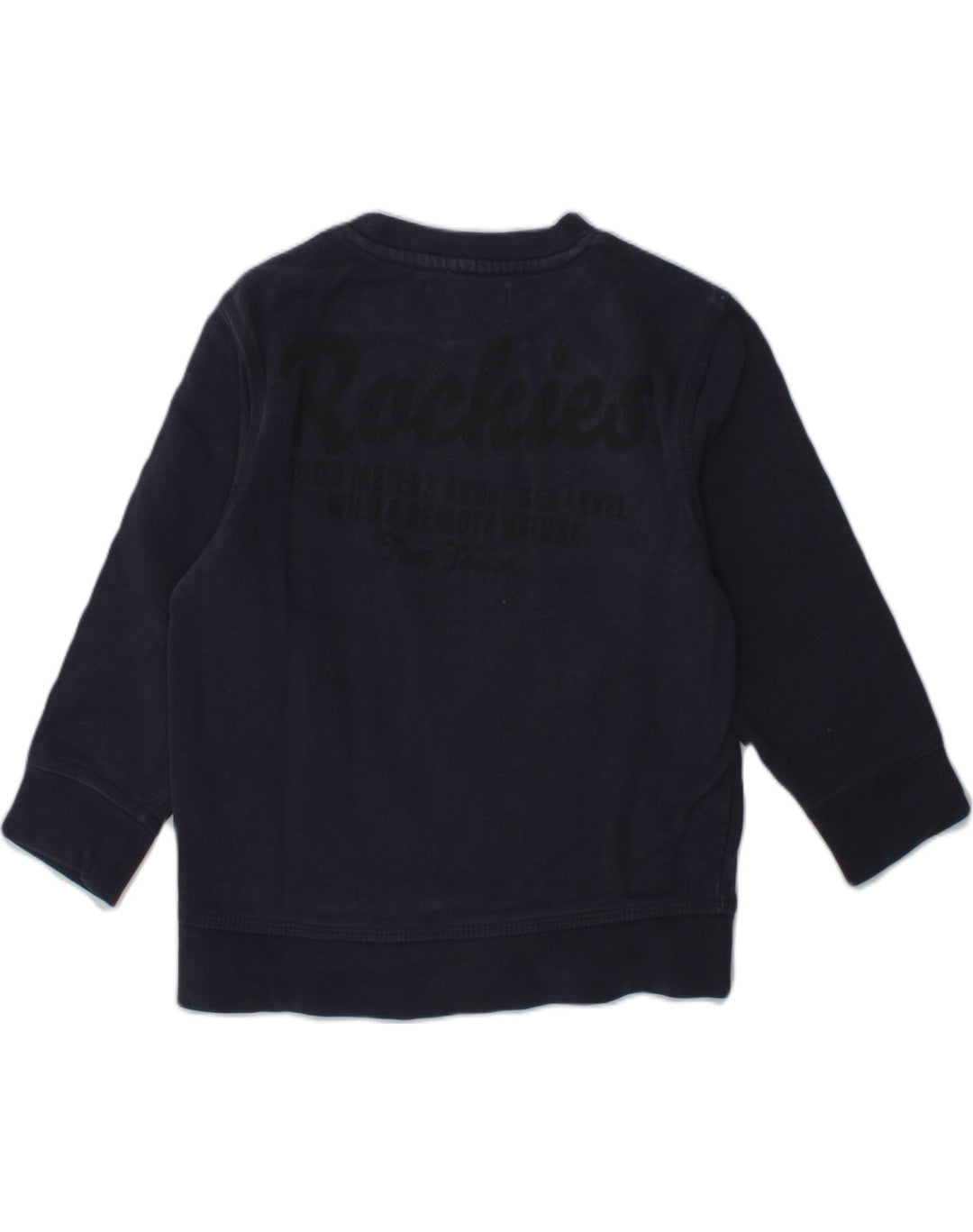 TOM TAILOR Boys Graphic Sweatshirt Jumper 4-5 Years Navy Blue Cotton | Vintage Tom Tailor | Thrift | Second-Hand Tom Tailor | Used Clothing | Messina Hembry 