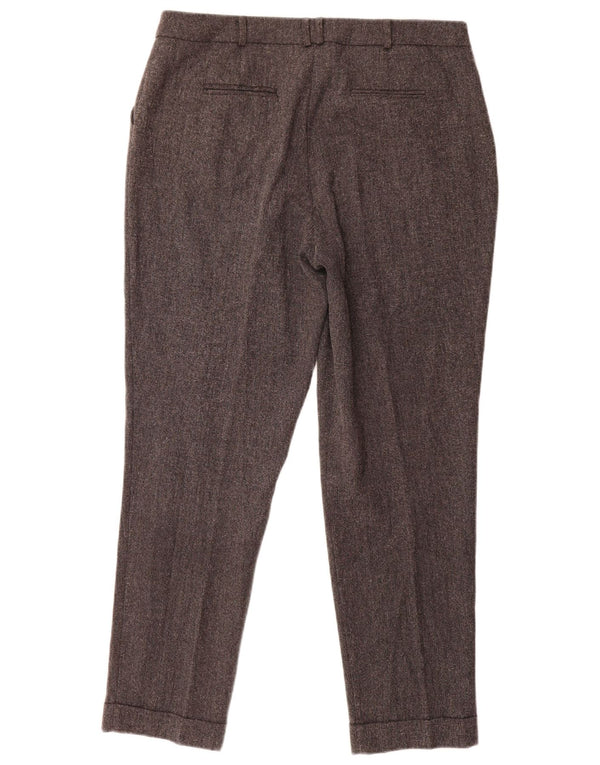 M&Co Womens High Waist Pegged Suit Trousers UK 14 Large W36 L26 Grey