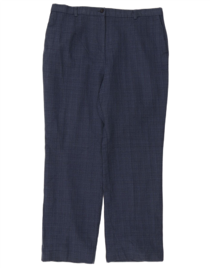 PENDLETON Womens Straight Suit Trousers US 14 XL W32 L26 Navy Blue Check