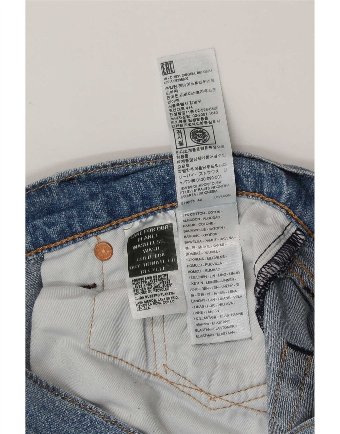 Levi's Mens 511 Slim Jeans W30 L32 Blue Cotton
