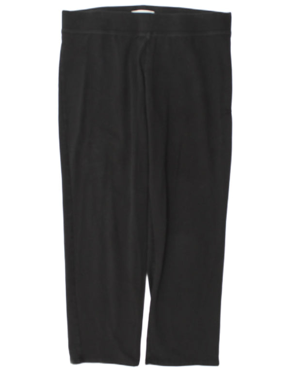 Marks & Spencer Womens Tracksuit Trousers UK 16 Large Black Cotton