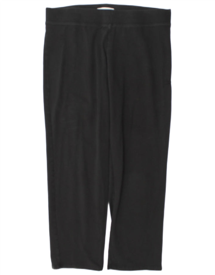 Marks & Spencer Womens Tracksuit Trousers UK 16 Large Black Cotton