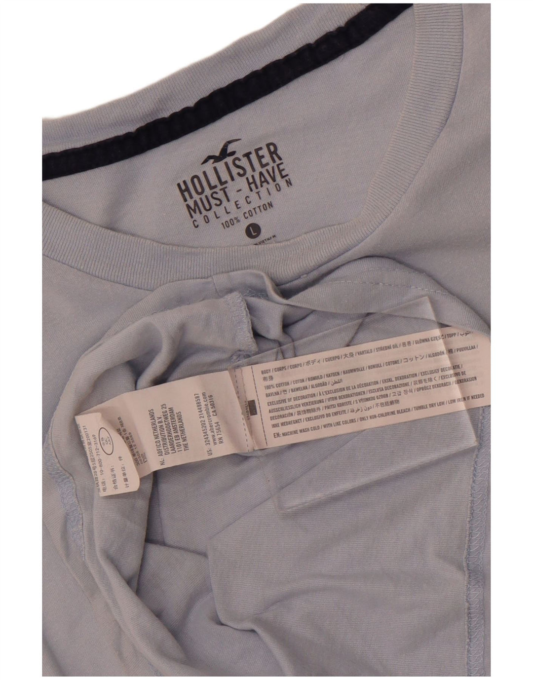 Hollister Mens T-Shirt Top Large Blue Cotton