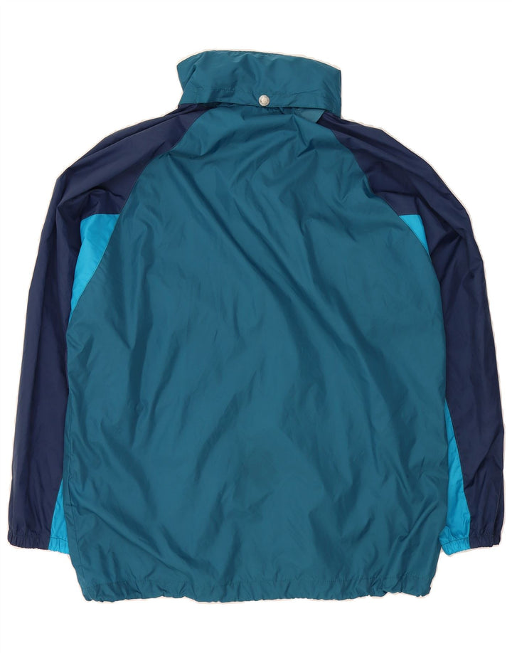 BRUGI Mens Rain Jacket UK 38 Medium Navy Blue Colourblock Polyamide Vintage Brugi and Second-Hand Brugi from Messina Hembry 