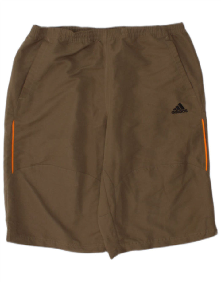 Adidas Mens Sport Shorts Medium Khaki Colourblock Polyester
