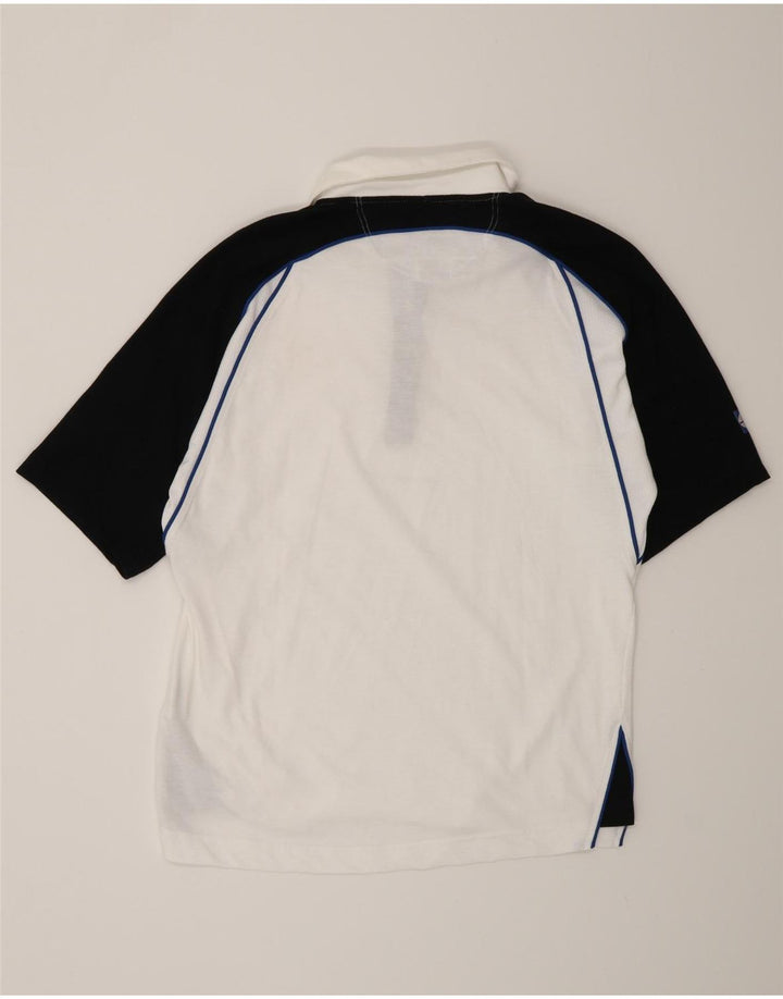 Sergio Tacchini Mens Polo Shirt Small White Colourblock Cotton