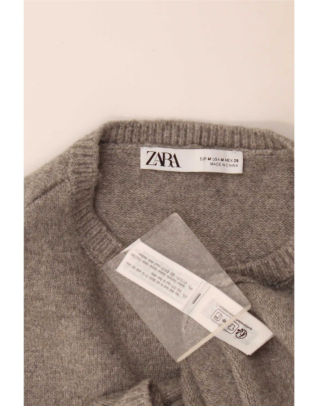 Zara Womens Sleeveless Jumper Dress UK 12 Medium Grey Wool
