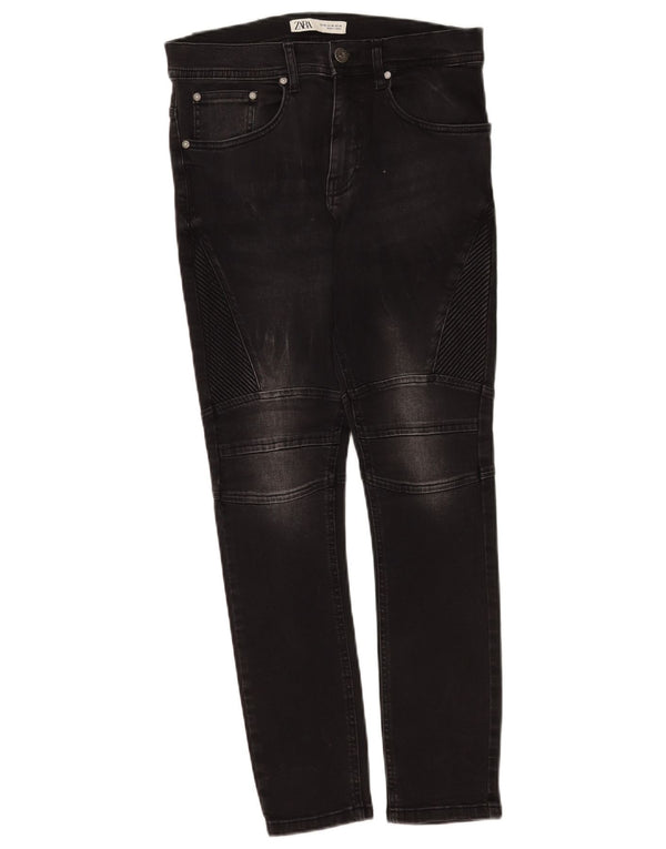 ZARA Mens Slim Jeans EU 38 Small W30 L28 Black Cotton