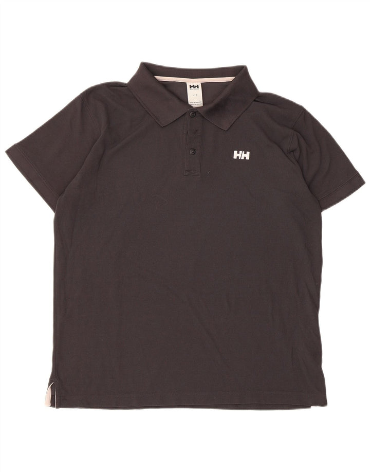 Helly Hansen Mens Polo Shirt Large Grey Polyamide