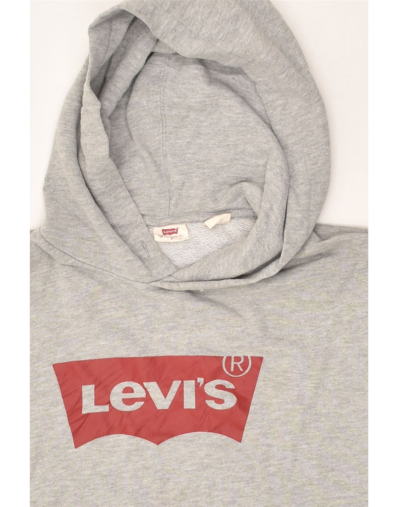 LEVI'S Womens Graphic Hoodie Jumper UK 10 Small Grey Cotton | Vintage Levi's | Thrift | Second-Hand Levi's | Used Clothing | Messina Hembry 