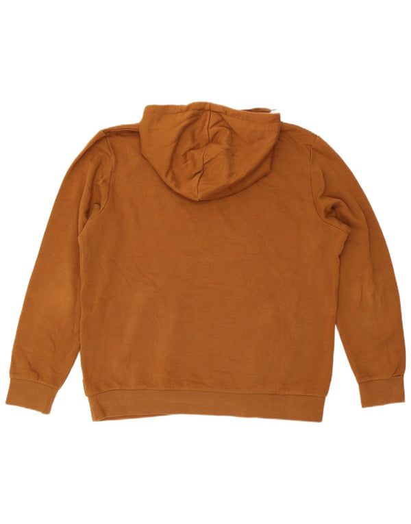 Jack & Jones Mens Graphic Hoodie Jumper XL Brown Cotton