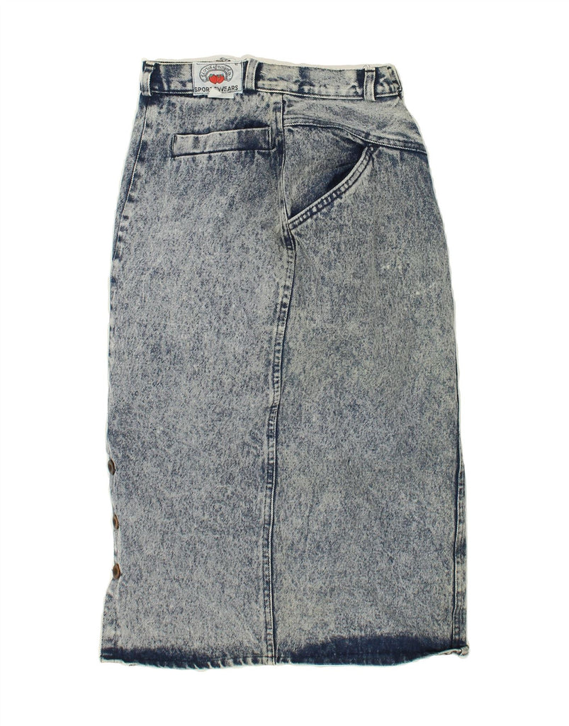 VINTAGE Womens High Waist Denim Skirt IT 44 Medium W26 Blue Cotton | Vintage Vintage | Thrift | Second-Hand Vintage | Used Clothing | Messina Hembry 