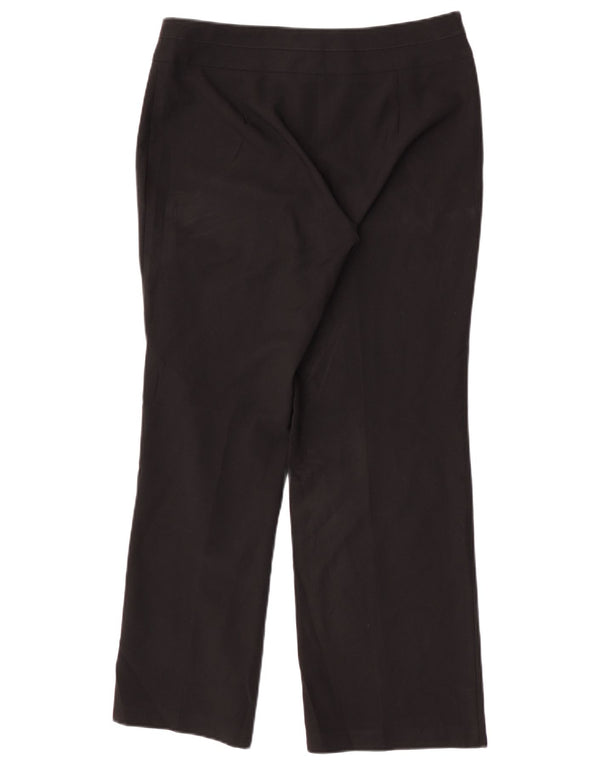Marks & Spencer Womens Straight Casual Trousers UK 12 Medium W30 L30 Black