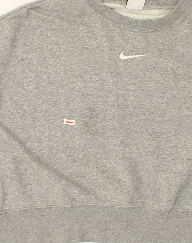 NIKE Womens Oversized Sweatshirt Jumper UK 14 Medium Grey Cotton | Vintage Nike | Thrift | Second-Hand Nike | Used Clothing | Messina Hembry 