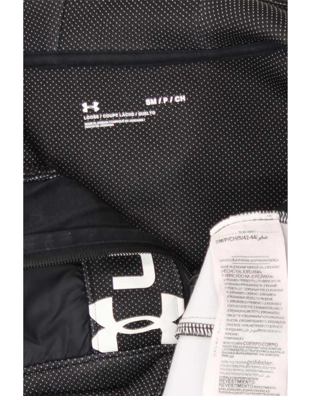 Under Armour Mens Graphic Zip Hoodie Sweater Small Black Spotted Polyester