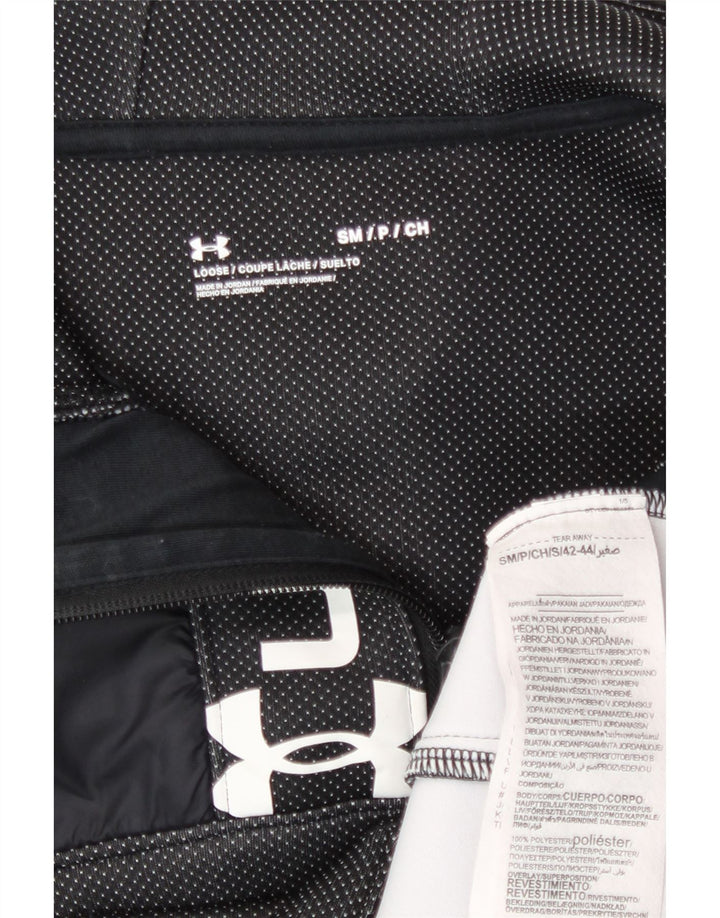 Under Armour Mens Graphic Zip Hoodie Sweater Small Black Spotted Polyester