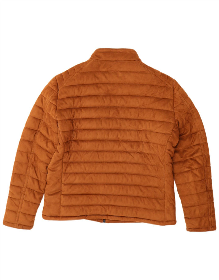 Zara Mens Padded Jacket UK 42 XL Brown Polyester