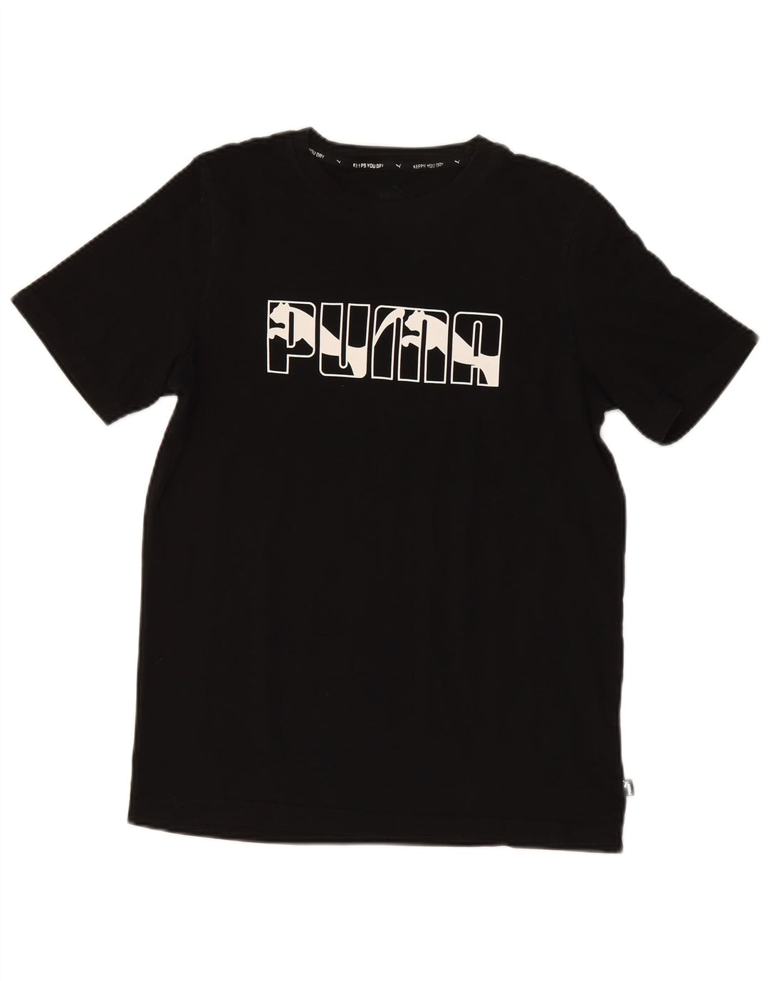 PUMA Mens Graphic T-Shirt Top Small Black Cotton